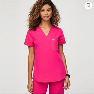FIGS hot pink Catarina Scrub Top